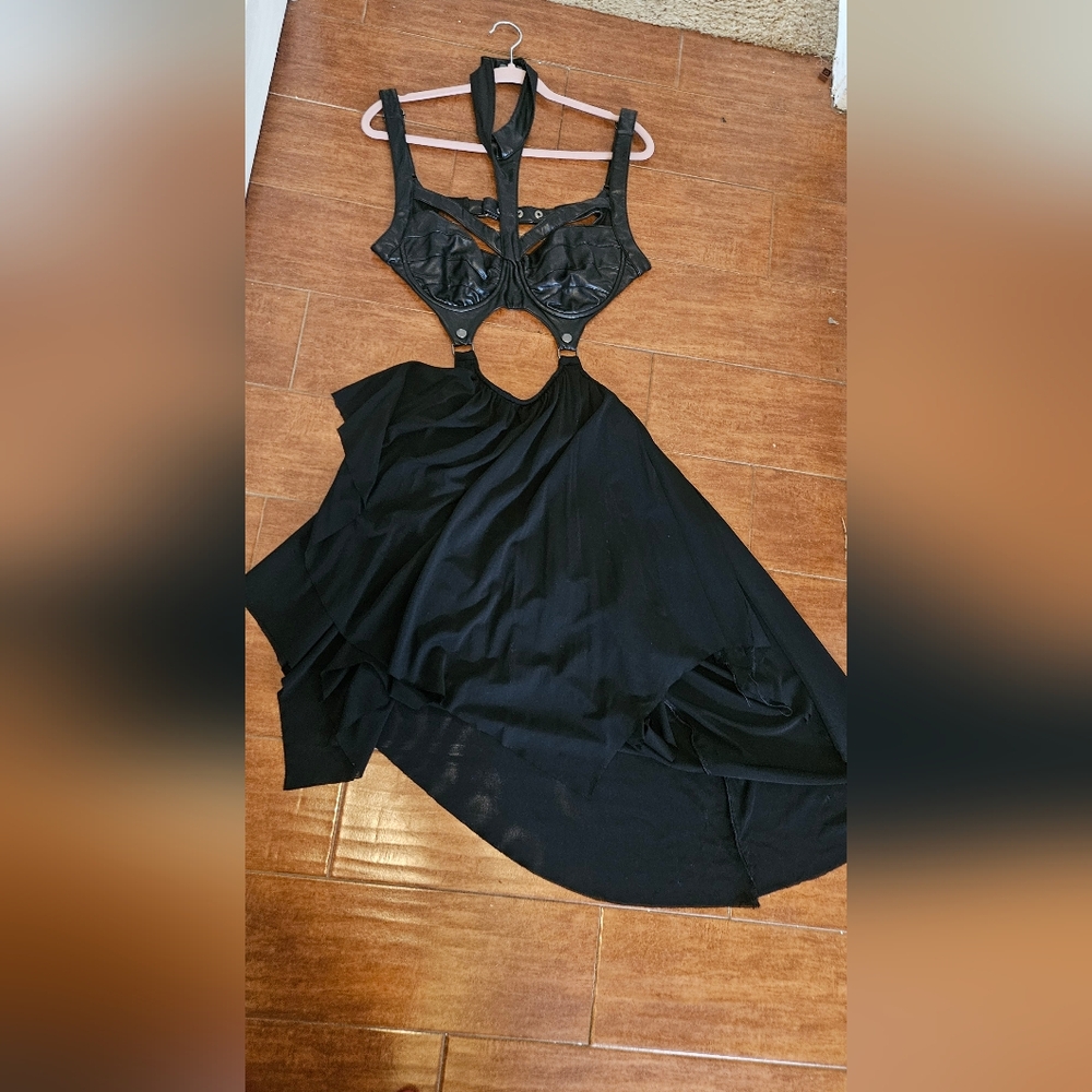 Dolls Kill - Darker Wavs - Black Halter Cutout Dress - XL - Picture 2 of 5
